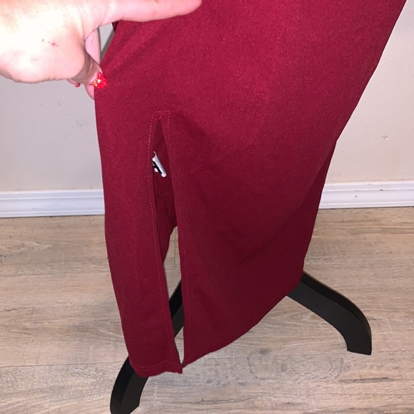 Shein curve red 2X long sleeve v-neck maxi dress - Picture 8 of 10